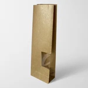 Пакет фасовочный крафт с окном 55×30×170 (50 гр.)