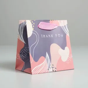 Пакет подарочный "Thank you", 14×14×9