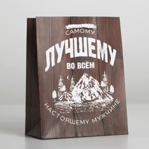 Пакет подарочный "Самому лучшему во всём", 15×12×5.5