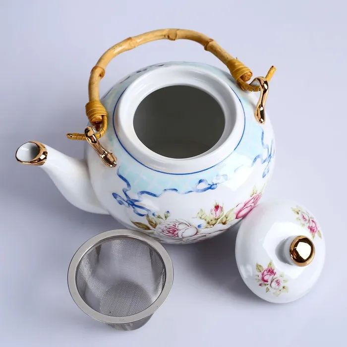Чайник заварочный «Цветы», 1 л, керамика