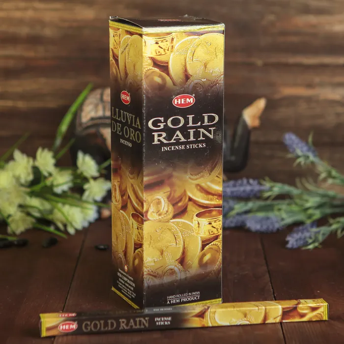 Благовония HEM "Gold rain, золотой дождь", 8 палочек