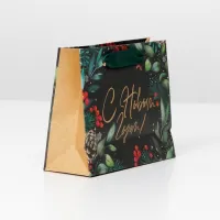 Пакет подарочный крафт "Волшебный праздник", 15×12×5.5