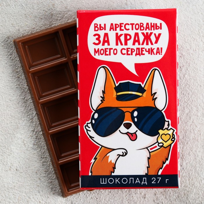 Шоколад молочный «Вы арестованы», 27 гр.
