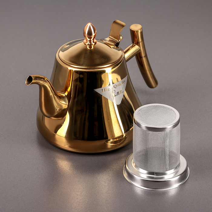 Чайник с ситом 1,5 л "Кеннет", цвет золотой