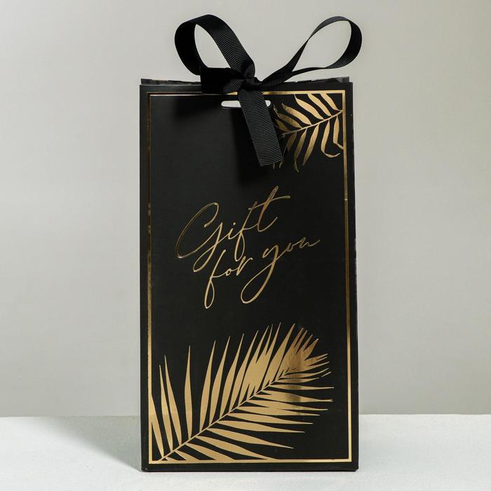 Пакет подарочный с лентой "Gift for you", 13×23×7 см.