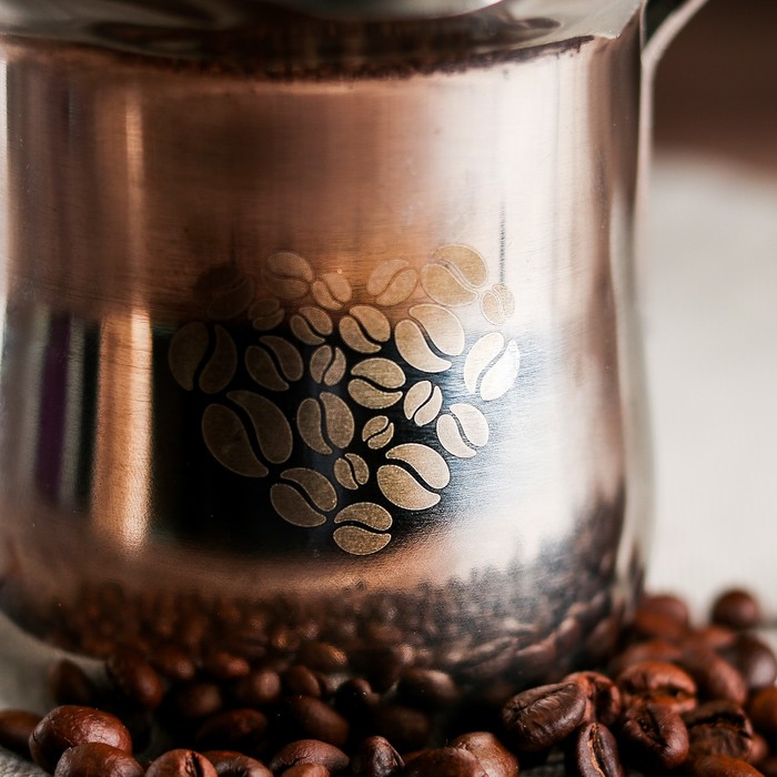 Набор "Я люблю кофе": турка 330 мл, стакан 300 мл, трафареты 2 шт., рецепты
