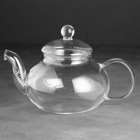 Чайник из жаропрочного стекла без заварочной колбы "Смородина", 600 мл.