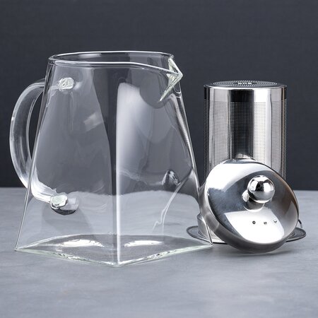 Чайник из жаропрочного стекла с заварочной колбой из металла "Версаль", 750 мл.