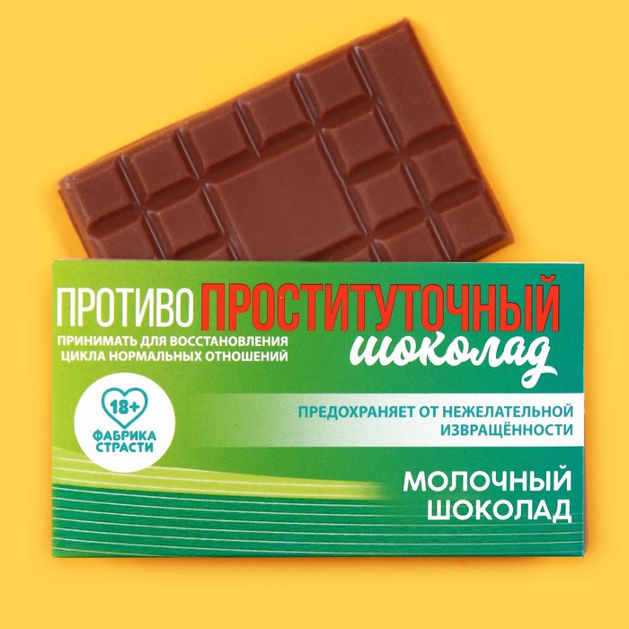 Шоколад молочный «Противопроституточный», 27 гр.