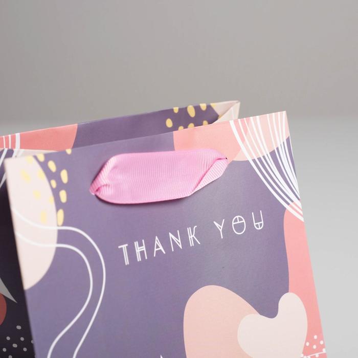 Пакет подарочный "Thank you", 14×14×9