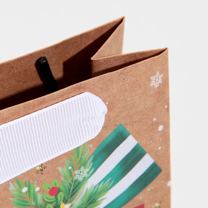 Пакет подарочный крафт "Подарочек для тебя", 12×15×5.5