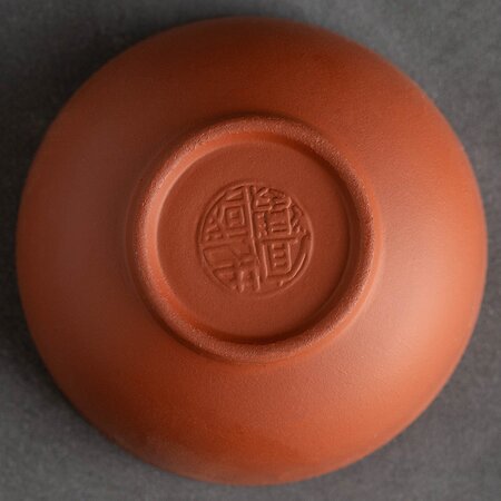 Пиала глиняная с эмалью, оранжевый, 55 мл.