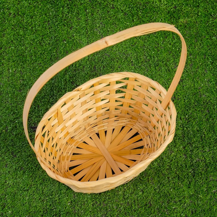 Корзина плетеная бамбук, 22×18×10/34