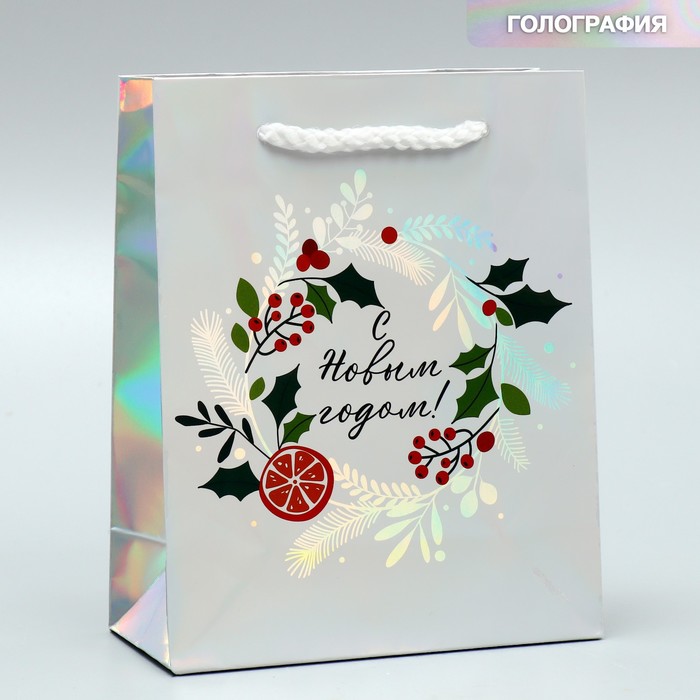 Пакет подарочный "Новогоднее чудо", 15×12×5.5