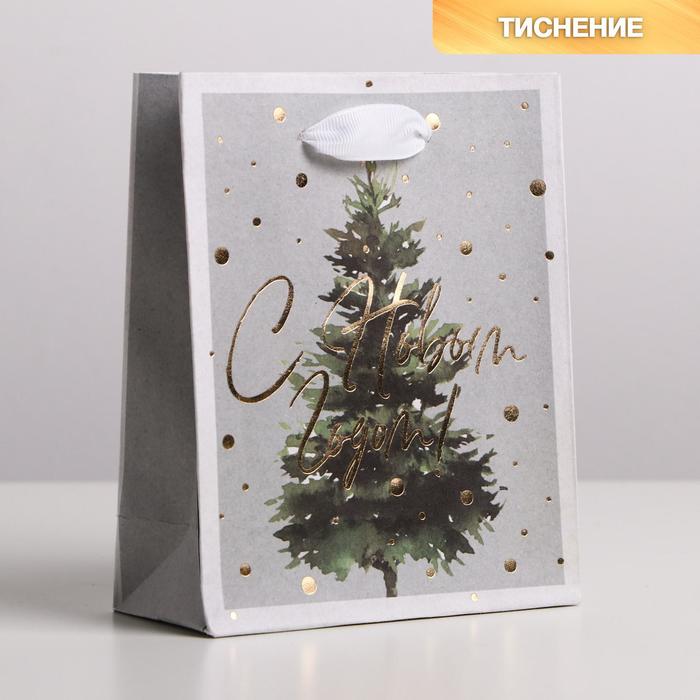 Пакет подарочный "Сказочная ёлочка", 15×12×5.5