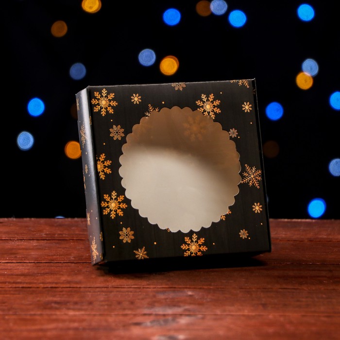 Коробка подарочная "Снегопад", 11.5×11.5×3