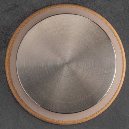 Крышка для чайника, бамбук с металлической вставкой, 70 мм.