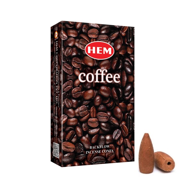 Благовония стелющийся дым HEM "Coffee, кофе", 10 конусов