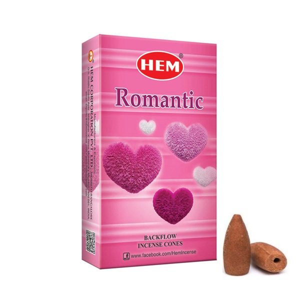 Благовония стелющийся дым HEM "Romantic, романтика", 10 конусов