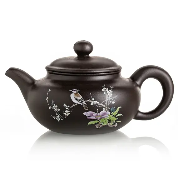 Чайник глиняный черный "Певчий", 230 мл