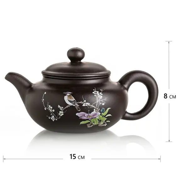 Чайник глиняный черный "Певчий", 230 мл