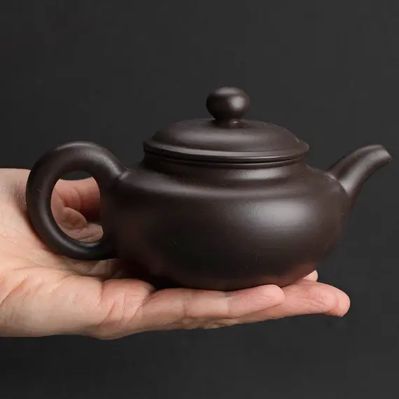 Чайник глиняный черный "Певчий", 230 мл