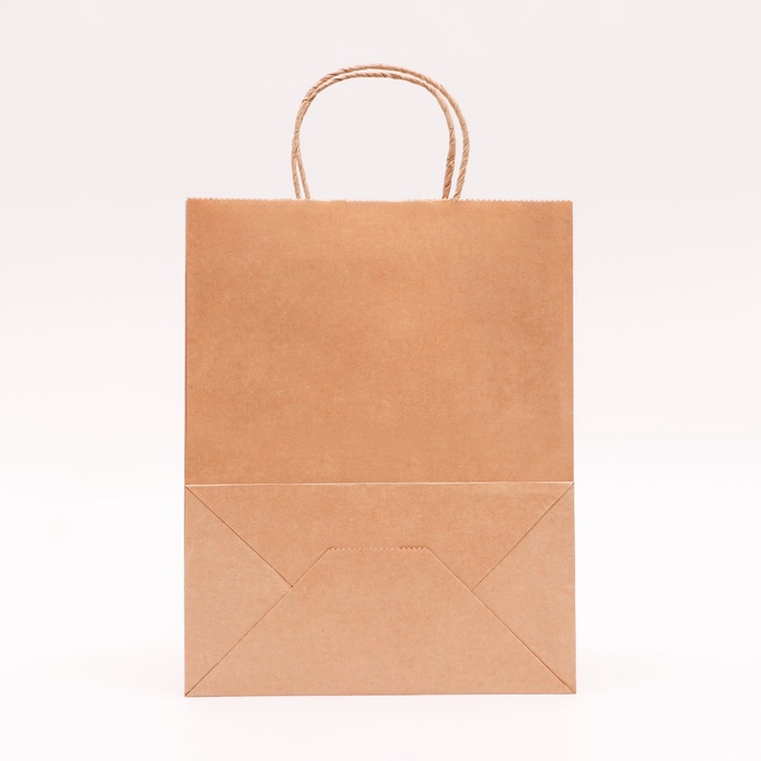 Пакет бумажный подарочный новогодний крафт "Новогодняя игрушка", 28×22×12