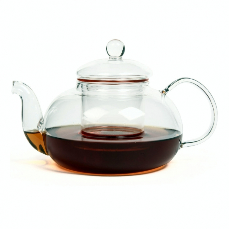 Чайник из жаропрочного стекла с заварочной колбой "Смородина", 900 мл.