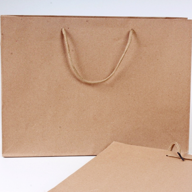 Пакет подарочный крафт, 33×8×24