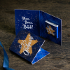 Мини-открытка "С 23 февраля (звезда на синем фоне)"