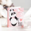 Мини-открытка "I ❤️ you (панда на розовом)"