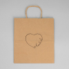 Пакет подарочный крафт "Сердце", 22×25×12