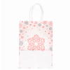 Пакет бумажный подарочный новогодний крафт "Розовая снежинка", 21×15×8