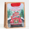 Пакет подарочный новогодний крафтовый "Новогодний экспресс", 15×12×5.5